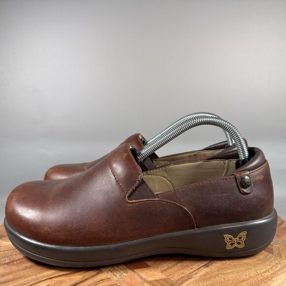 Alegria Women's Keli Pro Brown Leather Nursing Comfort Clogs EU 41 US 10.5 - Picture 3 of 8